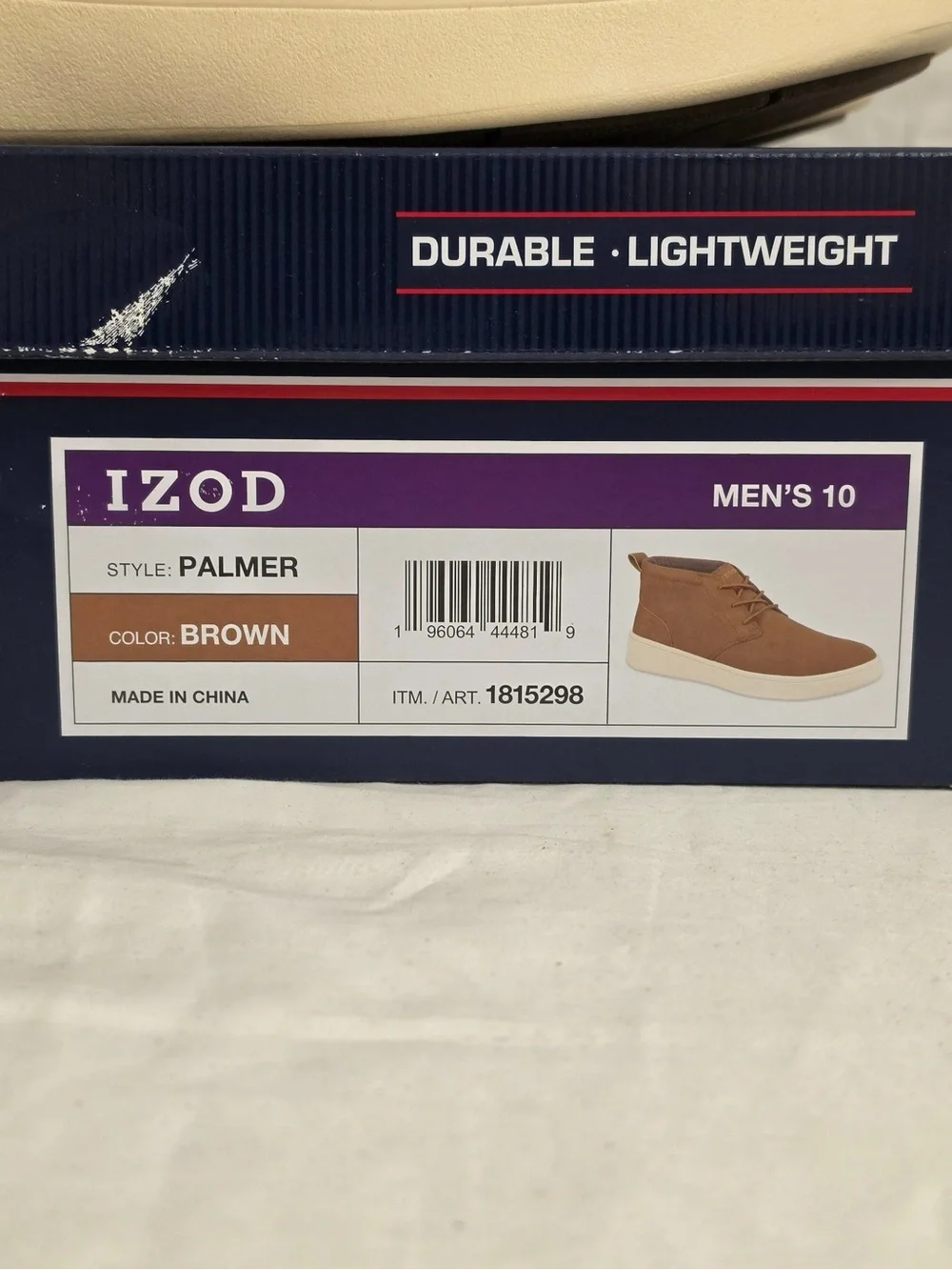IZOD Palmer Men’s Chukka Boots Brown Size 10 Memory Foam New With Box